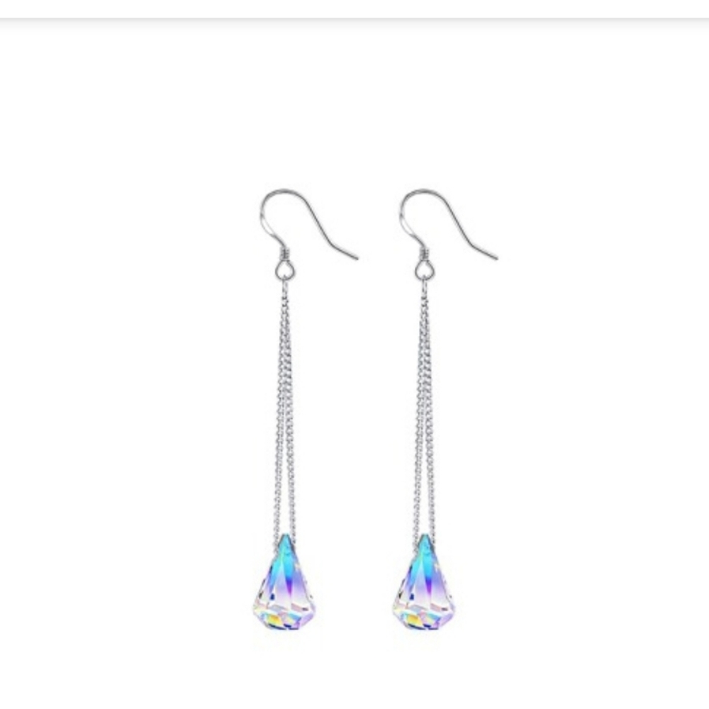 🎁NWT: 18K White Gold & Swarovski Crystal Earrings